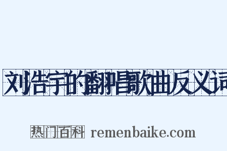 刘浩宇的翻唱歌曲反义词是什么意思的图片